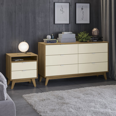Jomana 2-Piece Bedroom Set - 6-Drawer Dresser and 2-Drawer Nightstand