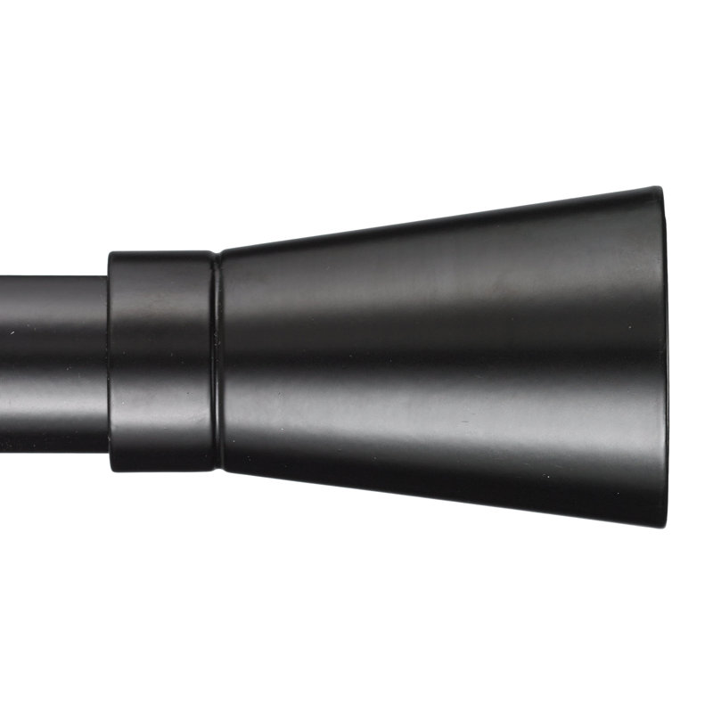 Tringle à rideaux simple 1,13 po Epes, Noir, H 3 po x l 72 po x P 6 po