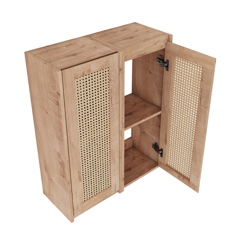 Armoire latérale de salle de bain 24 po, portes à fermeture douce, conception à fixation flottante