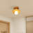 Natural Wood Semi-Flush Mount Light  for Bedroom Corridor Hallway-537222562