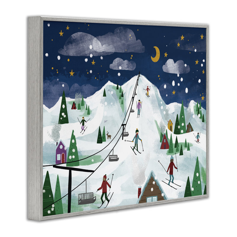 «Nighttime Ski Slopes», estampe numérique, conception de Loni Harris, Estampe numérique Farmhouse, H 16 po x l 20 po
