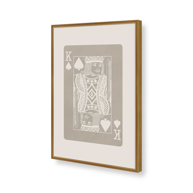 Beige Queen Card Print, Polished Gold, 21.25" H x 17.25" W