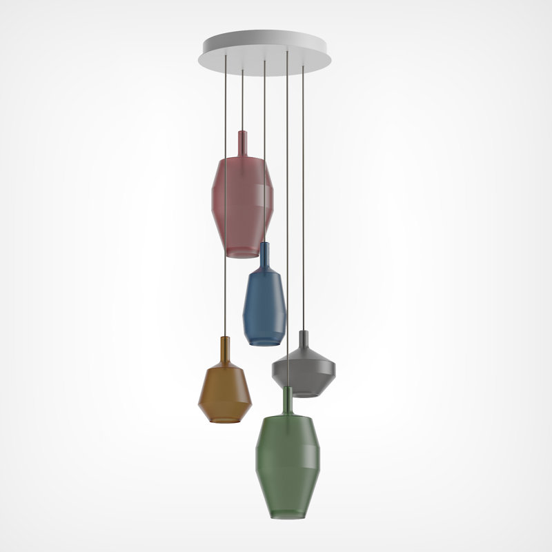 Mom Round Chandelier Pendants, 5 Lights, Mixed Color