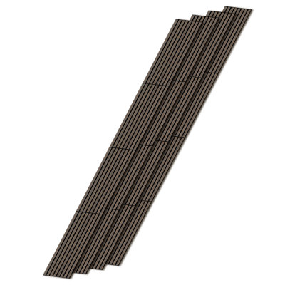 4Pcs 94.5" x 12.6" 3D Acoustic Wood Slat Wall Panels, Plank Appearance Sound Absorbing Noise Reducing Decor Panels for Wall & Ceiling (Set of 4 / 33.08 sq. ft.)