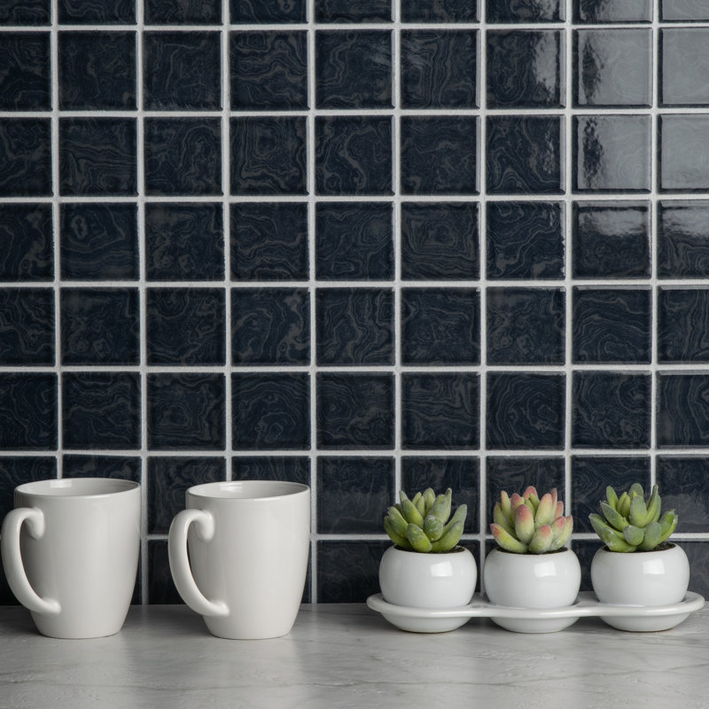 Resort 2" x 2" Porcelain Grid Mosaic Tile, Resort Blue