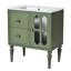Armoire de rangement pour salle de bain avec lavabo en céramique Retro