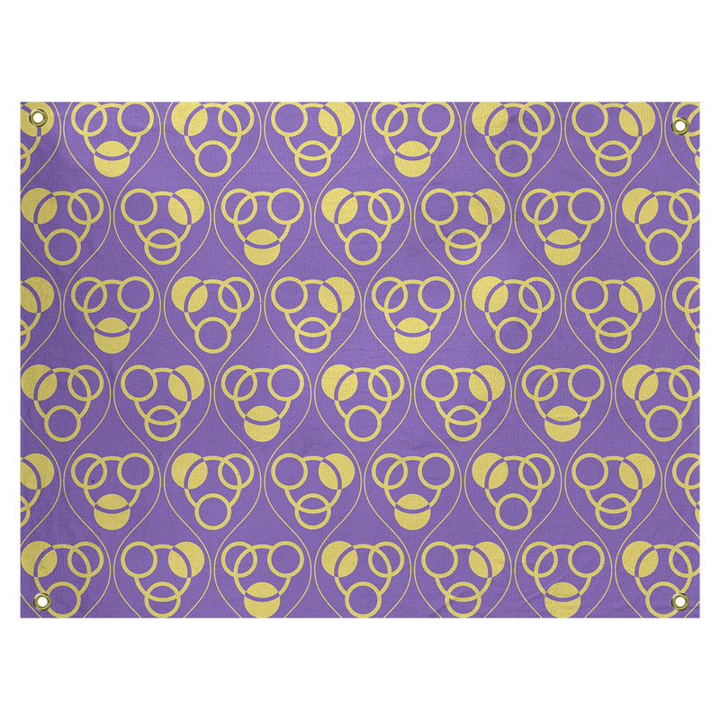 Tapisserie, H 59 po x l 80 po, Mauve/jaune