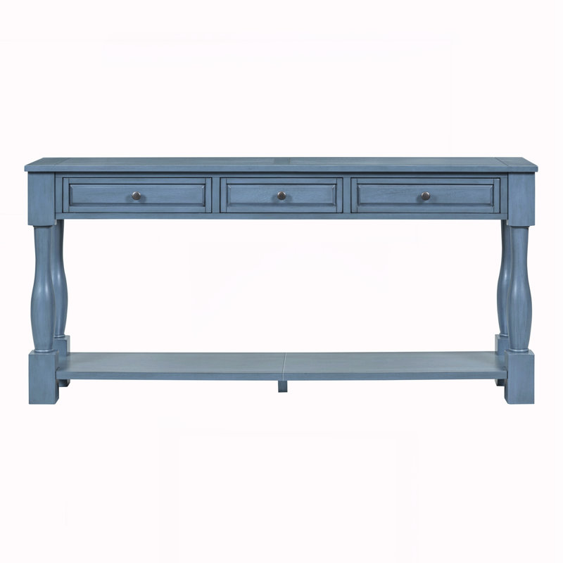 63" Long Console Table with Drawers and Shelf