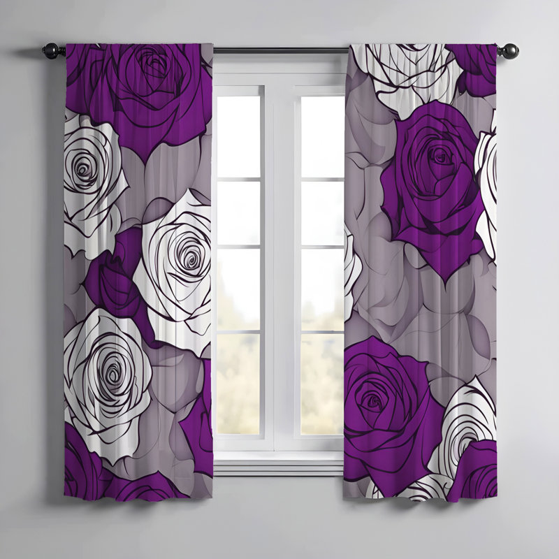 Paire de rideaux semi-transparents en polyester Elize, L 20 po x L 61 po