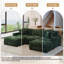 Canapé modulaire rembourré en chenille 5 pièces avec coussins décoratifs et repose-pieds amovibles 5 pièces-1794870455-1794870458
