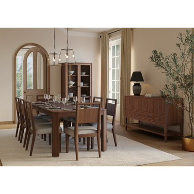 Mid-Century Modern Wood Kitchen Dining Table Brown