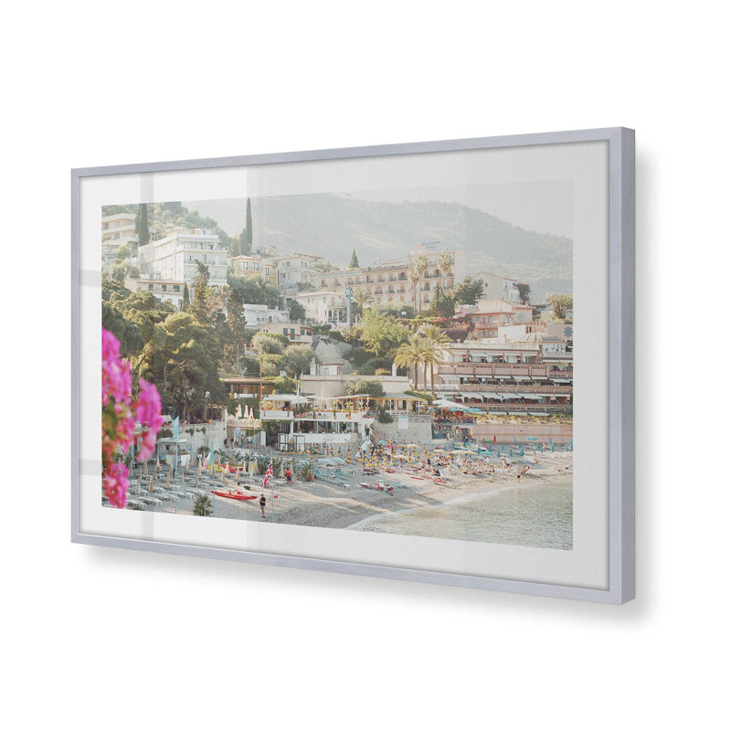 «Blossoms by the Bay», H 12,25 po x l 15,25 po x P 1,25 po, Cadre simple en chrome poli poli