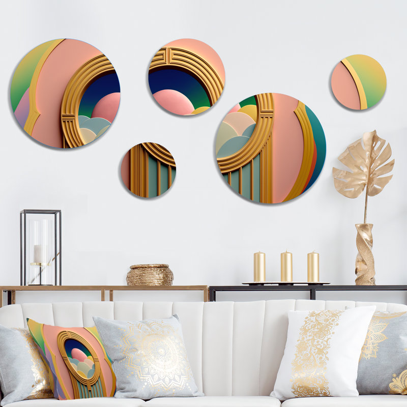 Pink Sun Rinsing - Modern Metal Wall Décor