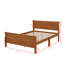 Lit plateforme double en bois avec tête de lit-247085631