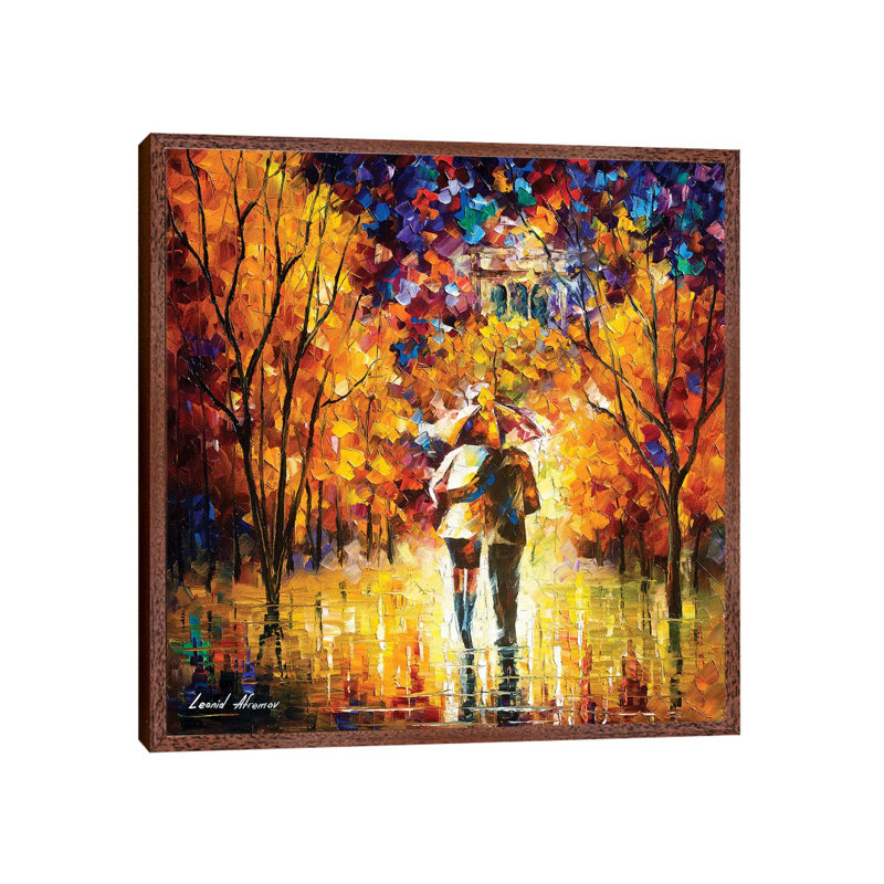 London Saint James Park I by Leonid Afremov - Painting on Canvas, Classic Brown Wood Framed Canvas, 66.04 cm H x 66.04 cm W
