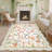Farmhouse Floral Rug Washable Rug Non Slip Modern Scalloped Carpet, Soft Non Shedding Indoor Carpet, Low Pile Thin Foldable Printed Mat-1434791349