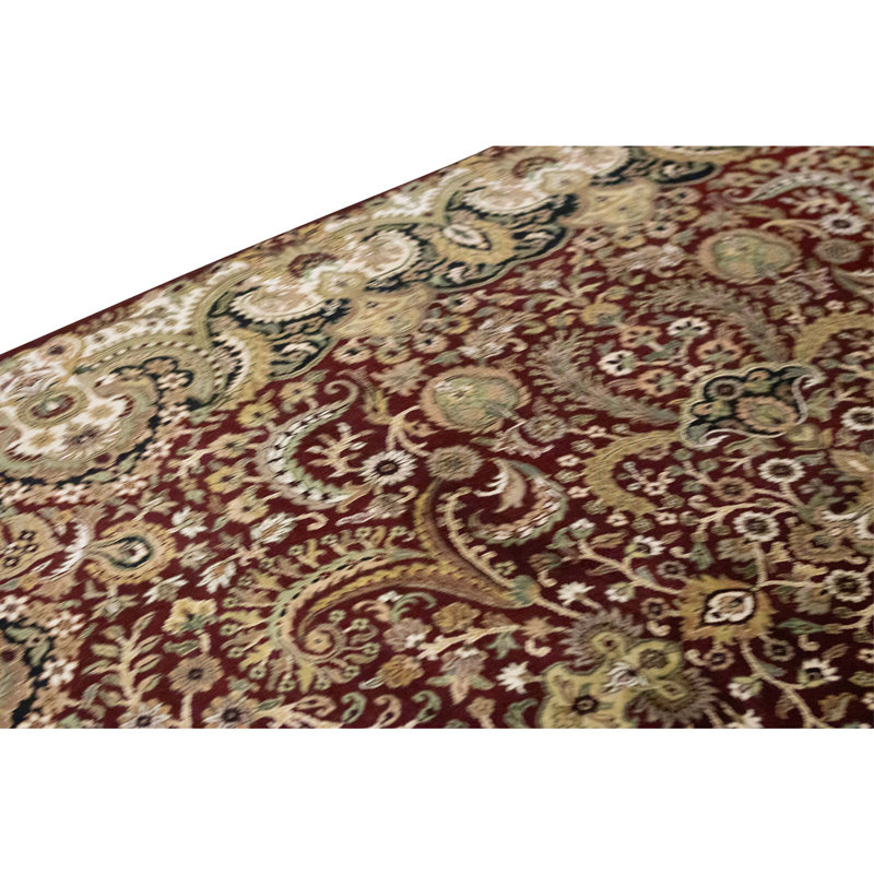 High-Quality Hand-Knotted Red And Cream Area Rug