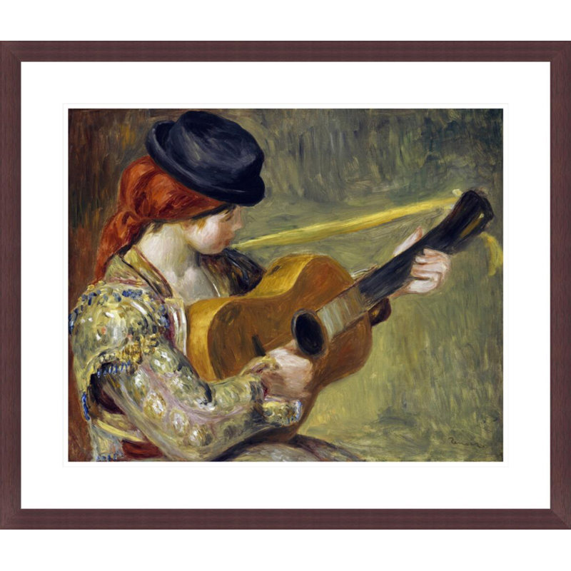 «Girl With a Guitare» par Pierre-Auguste Renoir, impression giclée sur cadre, H 23,5 po x l 27,47 po