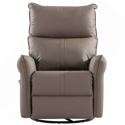 360 Swivel Nursery Rocker Recliner Chair with Pull Ring for Home Use
