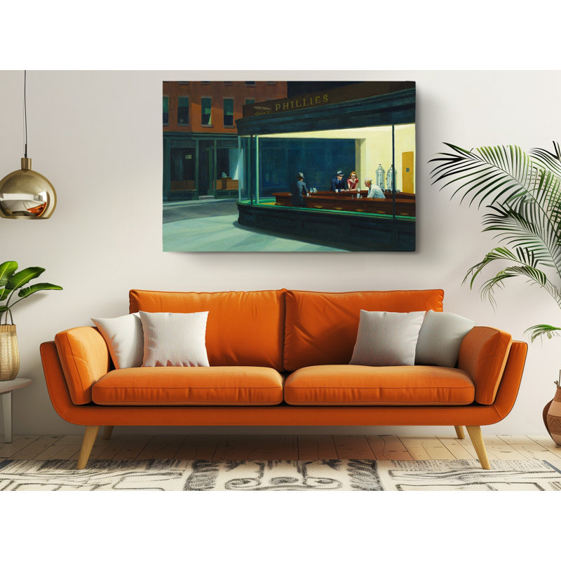 Nighthawks by Edward Hopper Canvas Print, 16" H x 24" W