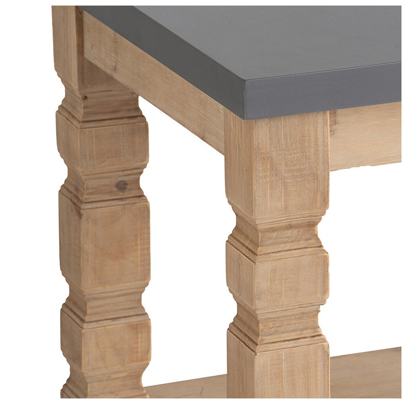Table d'appoint 23,8 x 23,8 x 24 po, brun et gris