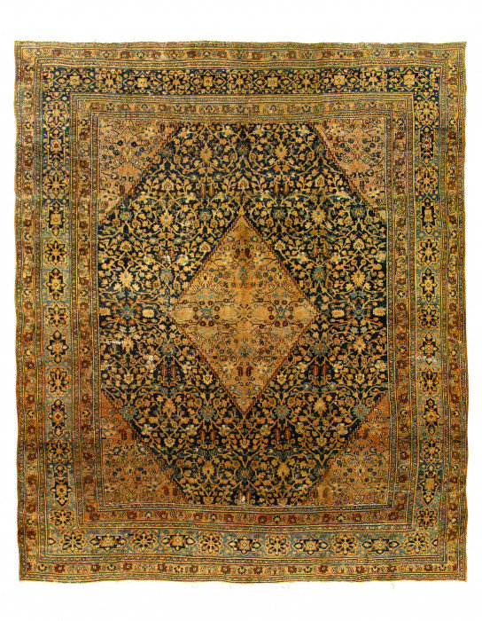 Navy Persian Antique Dorokhsh 14.4'x17.1"