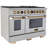 KUCHT 48 in. 6.7 cu. ft. 8 Burners Dual Fuel Range for Natural Gas in Stainless Steel with Gold Accents and Kucht Horus Thermostat-98431871