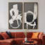 «Modern Modern Black & White Abstract Line Composition», ensemble de 2 reproductions d'art encadrées sur toile 60 po x 20 po x 2 pièces, 60 po x 30 po x 2 pièces-1755753607-1755501280