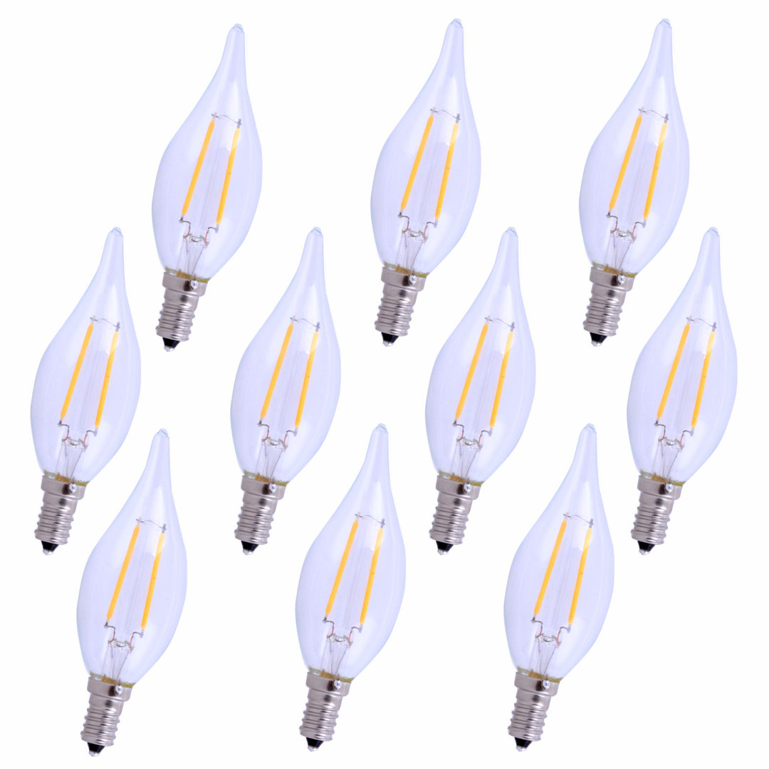 2.5W (25 Watt Equivalent)  LED, Dimmable Light Bulb, E12/Candelabra Base (Set of 10) Elegant Lighting