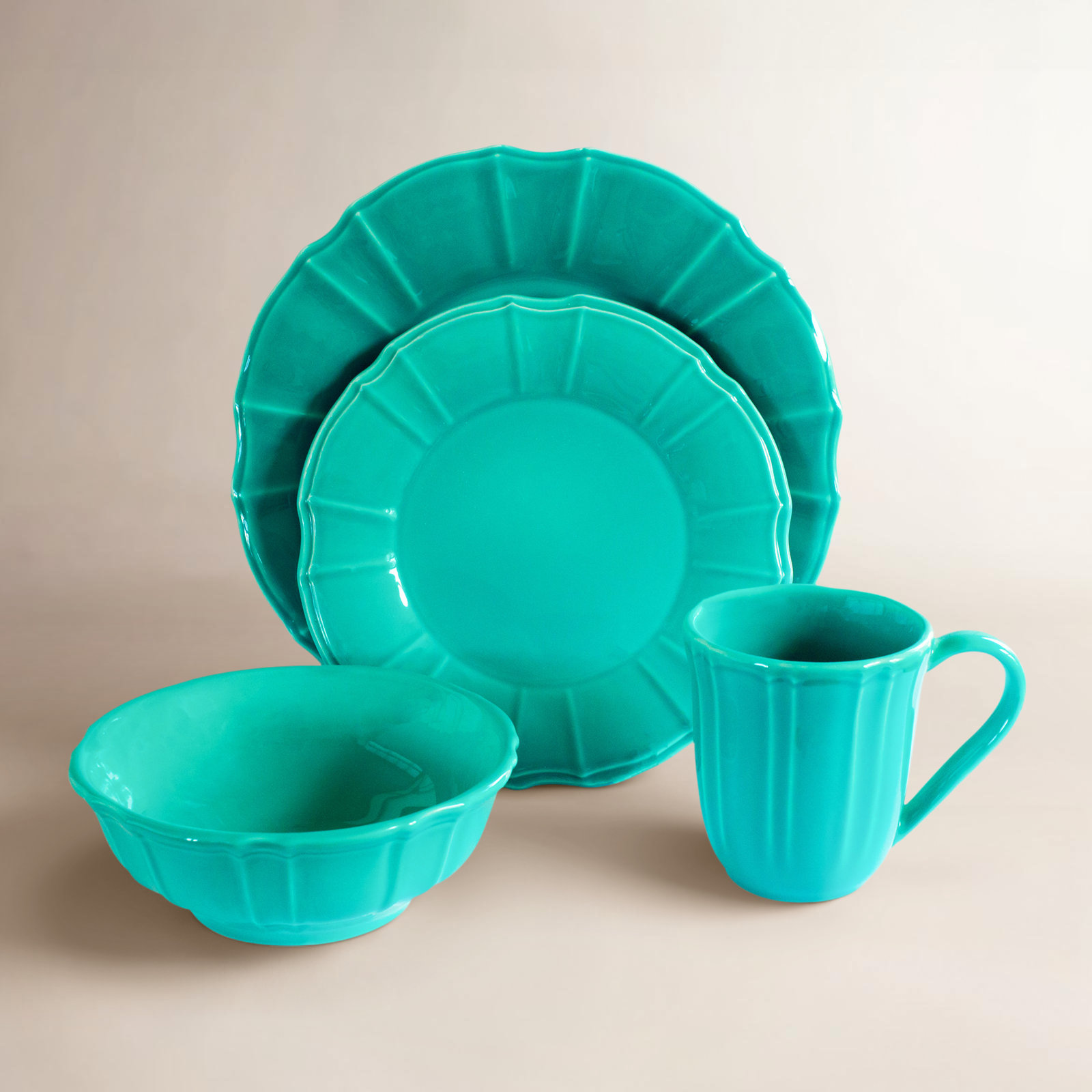 Chloe Dinnerware Set, Turquoise