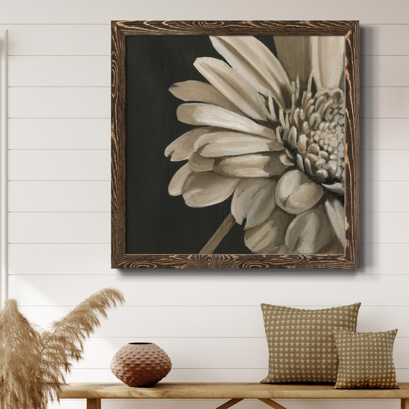 " Classical Blooms IV ", Walnut, 17" H x 17" W x 1.5" D