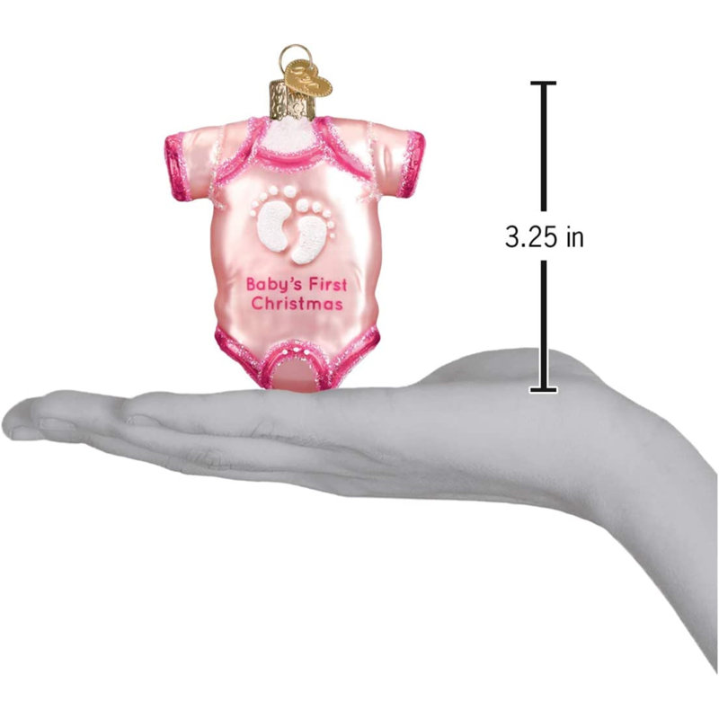 Ornement en verre soufflé Old Christmas, Rose