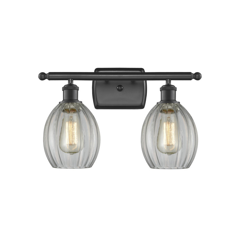 Fleshman 2 - Light Dimmable Vanity Light, Matte Black, Clear, 60 Watt Vintage Incandescent Bulb