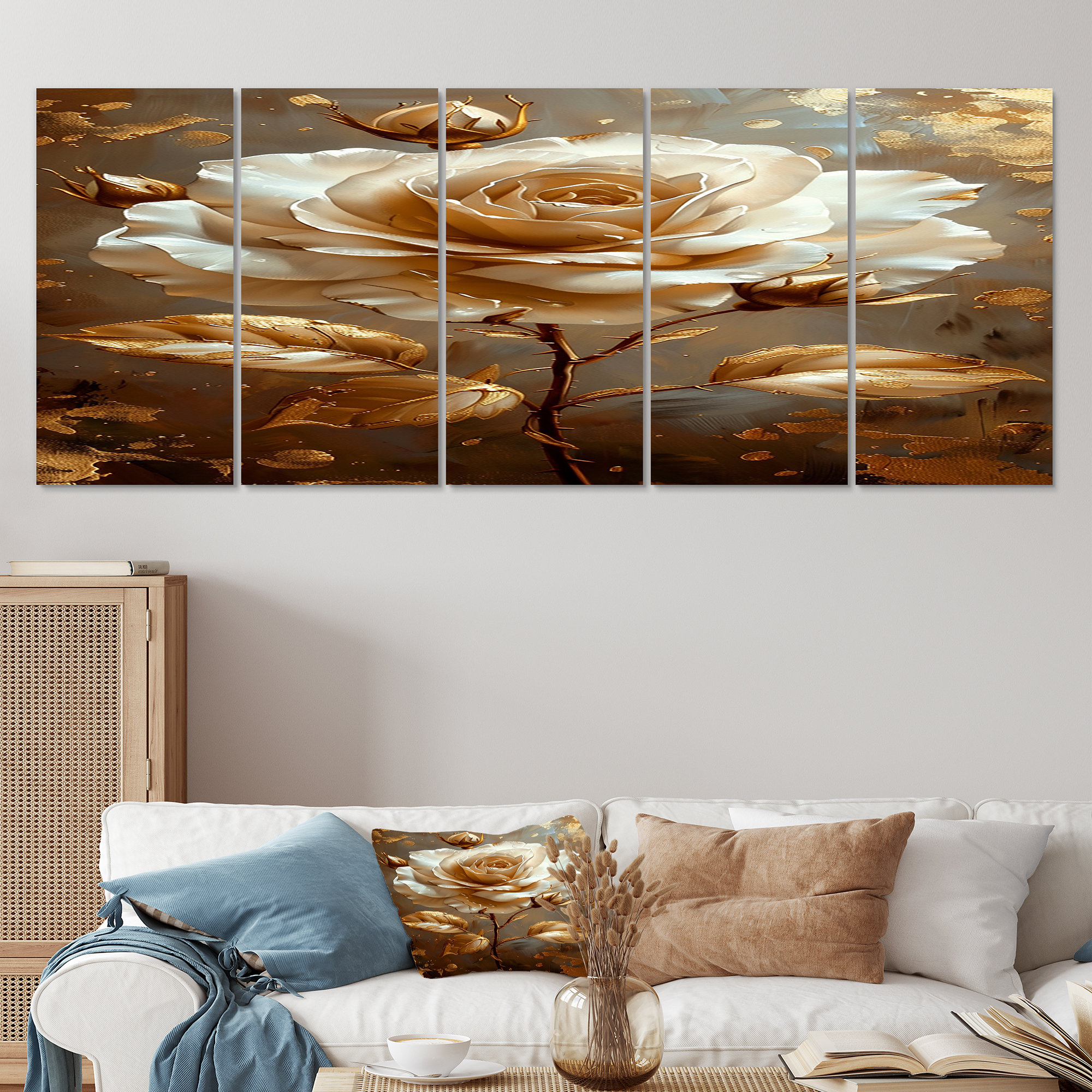 House of Hampton® Borlon - Rose Wall Art Decor Set 5 Piece | Wayfair