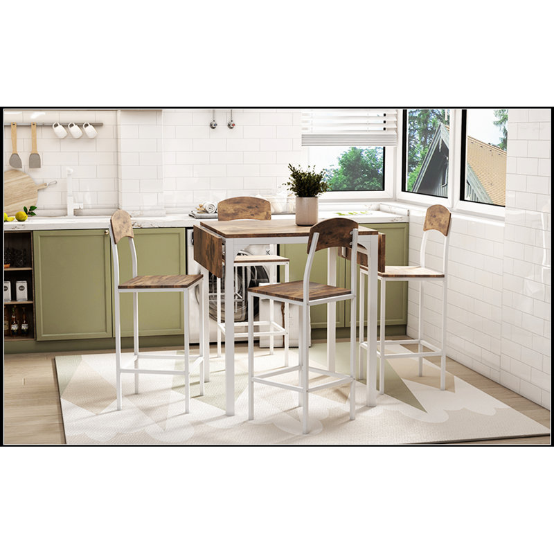 Ensemble de salle à manger à rallonge 5 pièces à hauteur de comptoir avec chaises Farmhouse, parfait pour les espaces rustiques et modernes