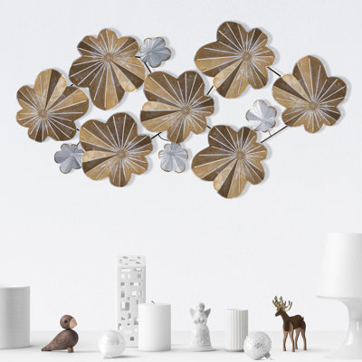 Hand-Painted Decorative Metal Wall Accessory, 12.6 x 35.4 inches | 100% Metal, Thickness: 0.06 inches | Unique Art Piece for Home Decor | Easy Wall Mounting | Individual Color Variations Enhance Style