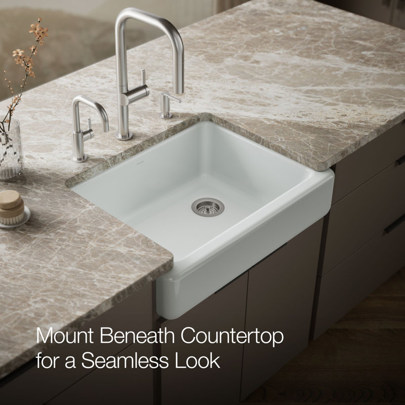 Whitehaven® 30" L x 22" W Farmhouse Kitchen Sink, Ice Grey