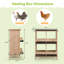 Boîte de nidification à 2 niveaux pour poulets avec toit imperméable, poteaux sur pieds et isolant thermique en coton, pratique pour ramasser les œufs