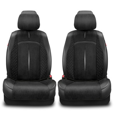Voris Series Front Seat Covers With Headrest, Airbag Compatible, Reserved Opening Holes, Universal Fit For Cars