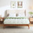 Solid Dry Bamboo Wood Platform Bed Frame with Headboard-364843113-336966902