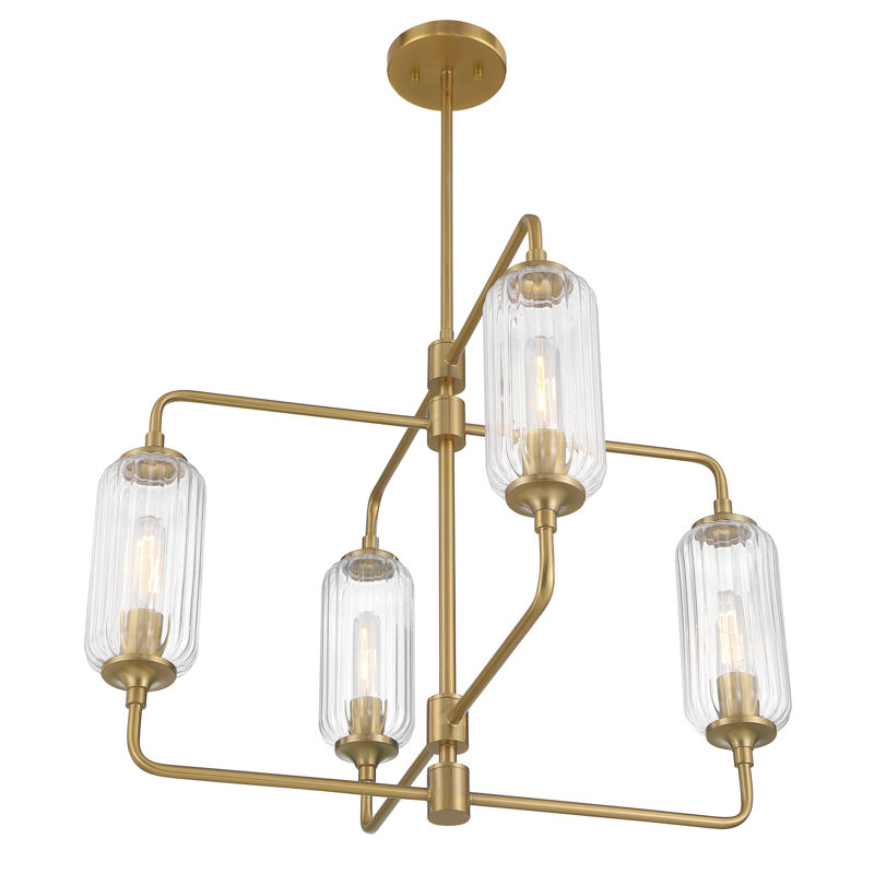 Lustre 4 lumières Nunley , Laiton, H 20,25 po x l 26 po x P 26 po