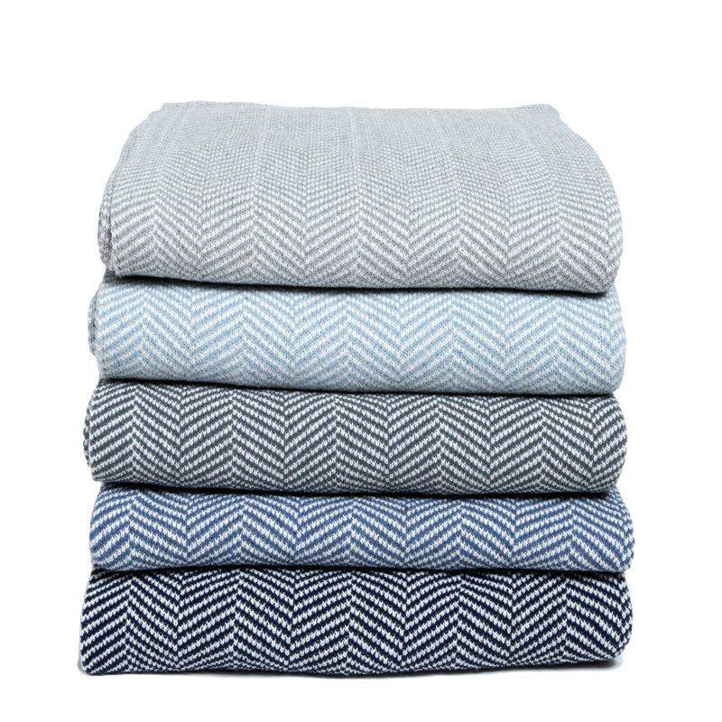 Knitted Throw Blanket, Marine