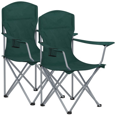 Ensemble de 2 chaises pliantes avec porte-gobelet