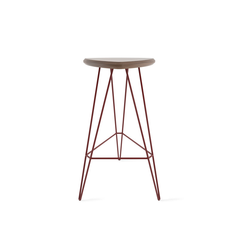 Tabouret en bois massif Madison, Noyer américain, Tabouret de bar (assise de 30 po de hauteur), Rouge sang