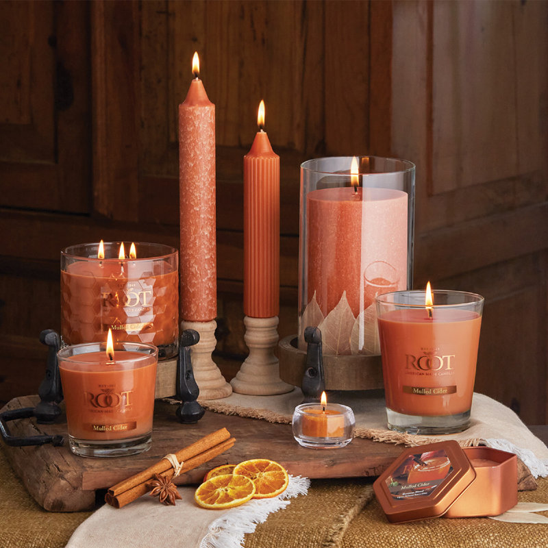 Timberline Collenette Dinner Candle Taper, 9" H x 1.25" W x 1.25" D, Rust