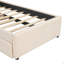 Lit plateforme tapissier simple avec lit gigogne Teddy