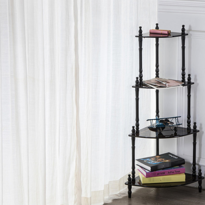 39" Tall Cherry 4 Wooden Corner Shelf - Arrange Decorative Items, Books, Parlor Games Composite Wood Crafted Standing Shelf, High, Store Attractive Special Character