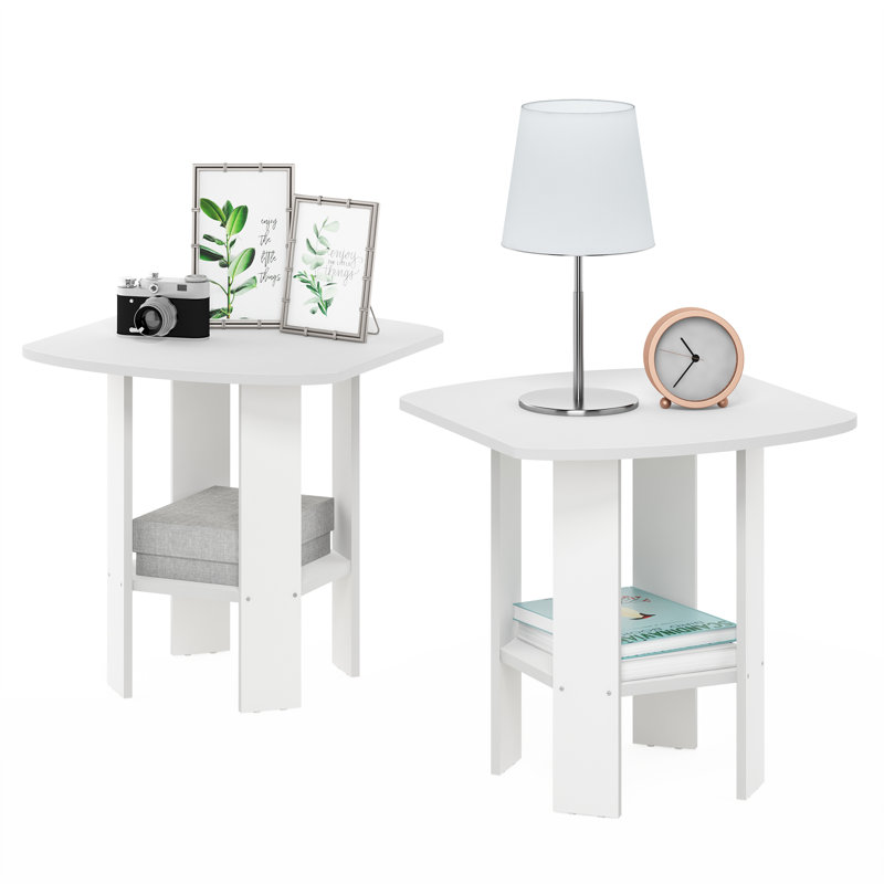 Alastair Side Table, White, White