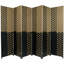6 Ft. Tall Woven Fiber Room Divider - Two Tone Brown - 3 Panel-62296897-62296927