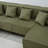 Upholstered Sectional Sofa With 4 Pillows-1164548482